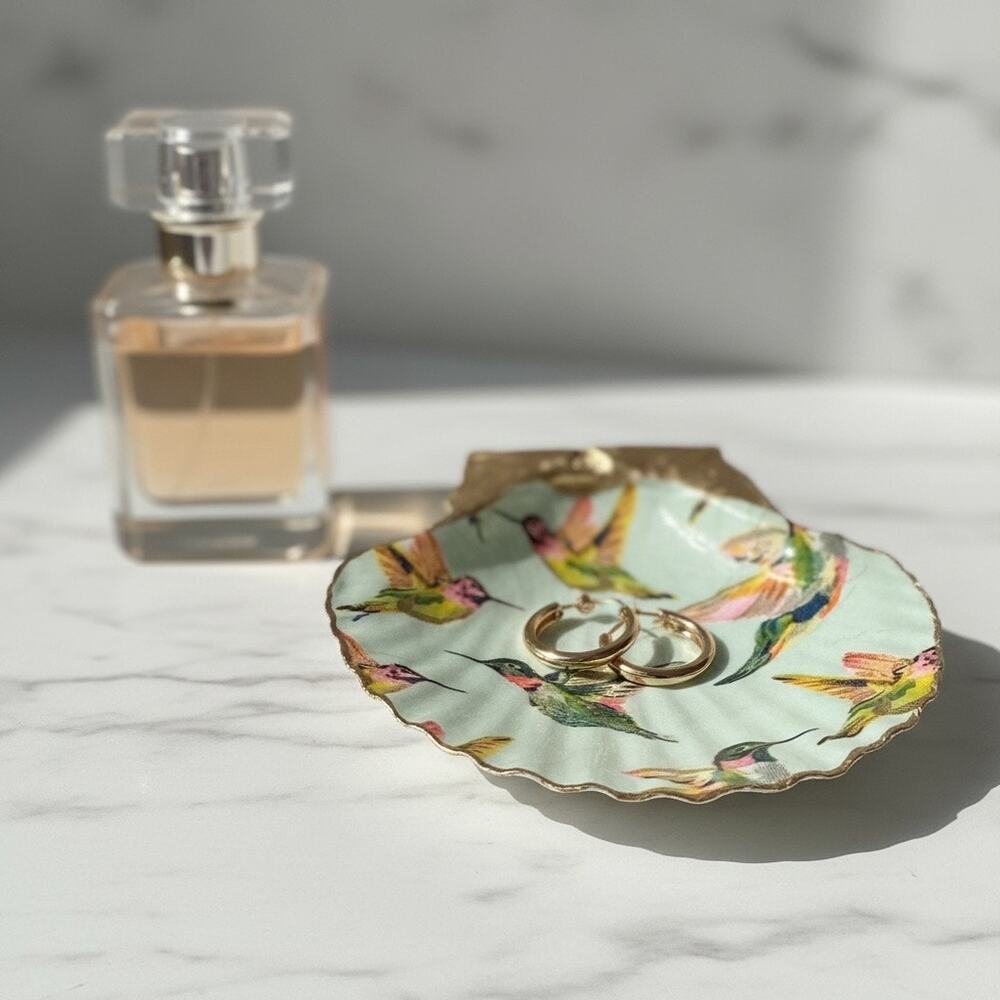 Hummingbird Trinket Dish | Bird Jewelry Dish | Ring Holder Gift